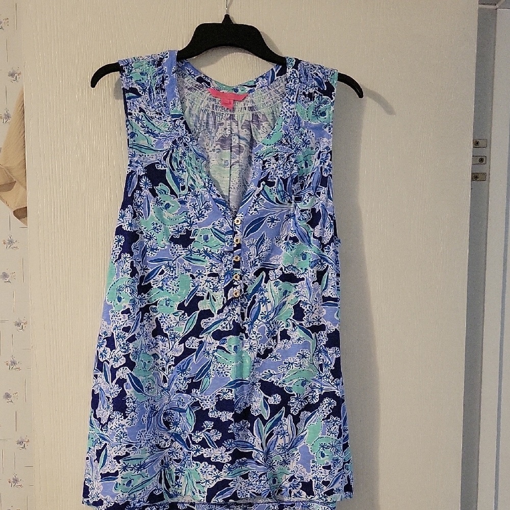 Lilly Pulitzer Blue and Green Tank Top
